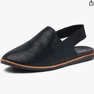 Sorel Black Leather Slip-On Mules | Size 5.5